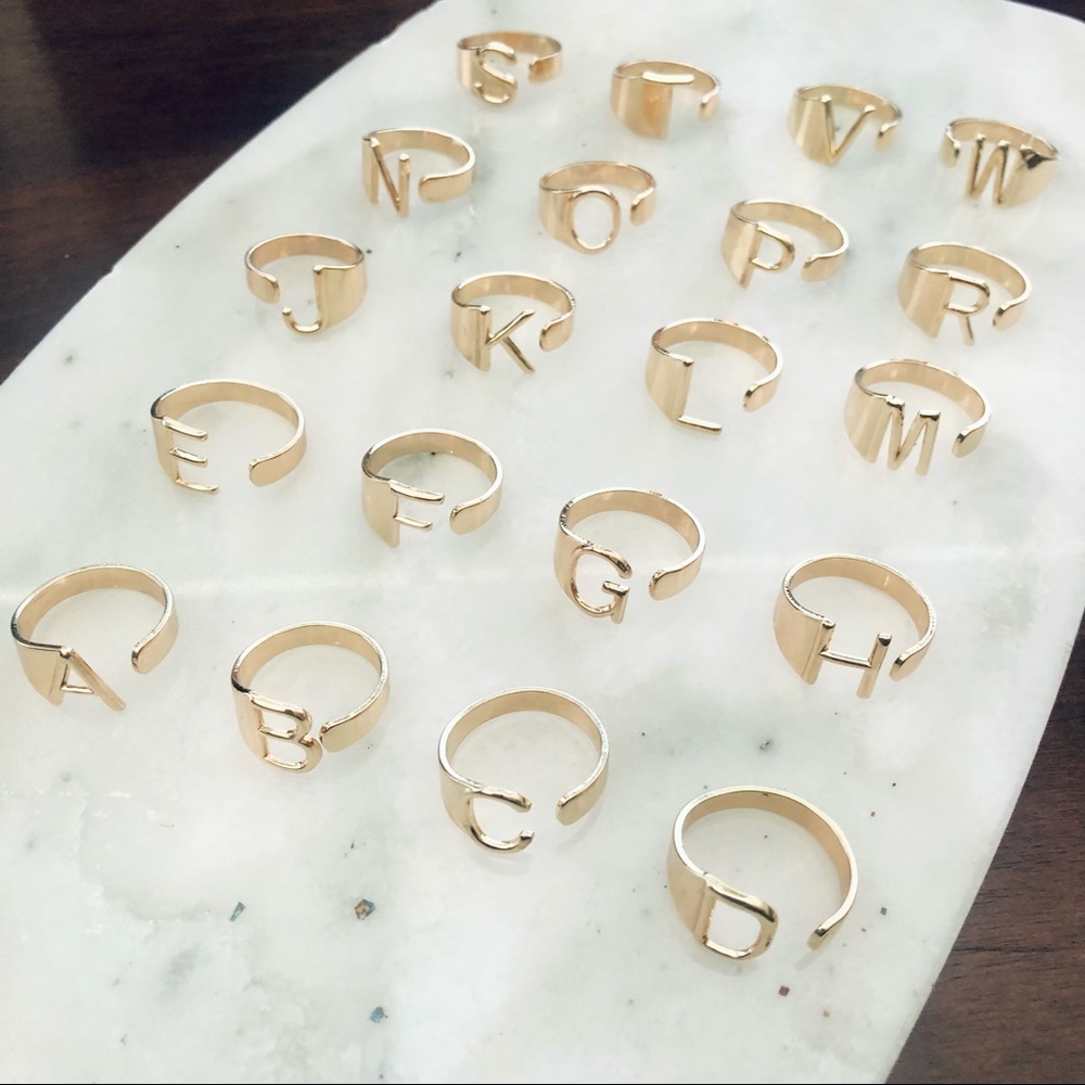 Gold Letter Bold Ring - Picture 1 of 4